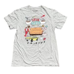 Friends Women Size Small Gray Crewneck Graphic Print Short Sleeve Tee T-Shirt